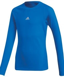 Adidas Alphaskin LS Tee Junior Blau - Silber