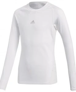 Adidas Alphaskin LS Tee Junior Weiß - Silber