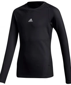 Adidas Alphaskin LS Tee Junior Schwarz - Silber