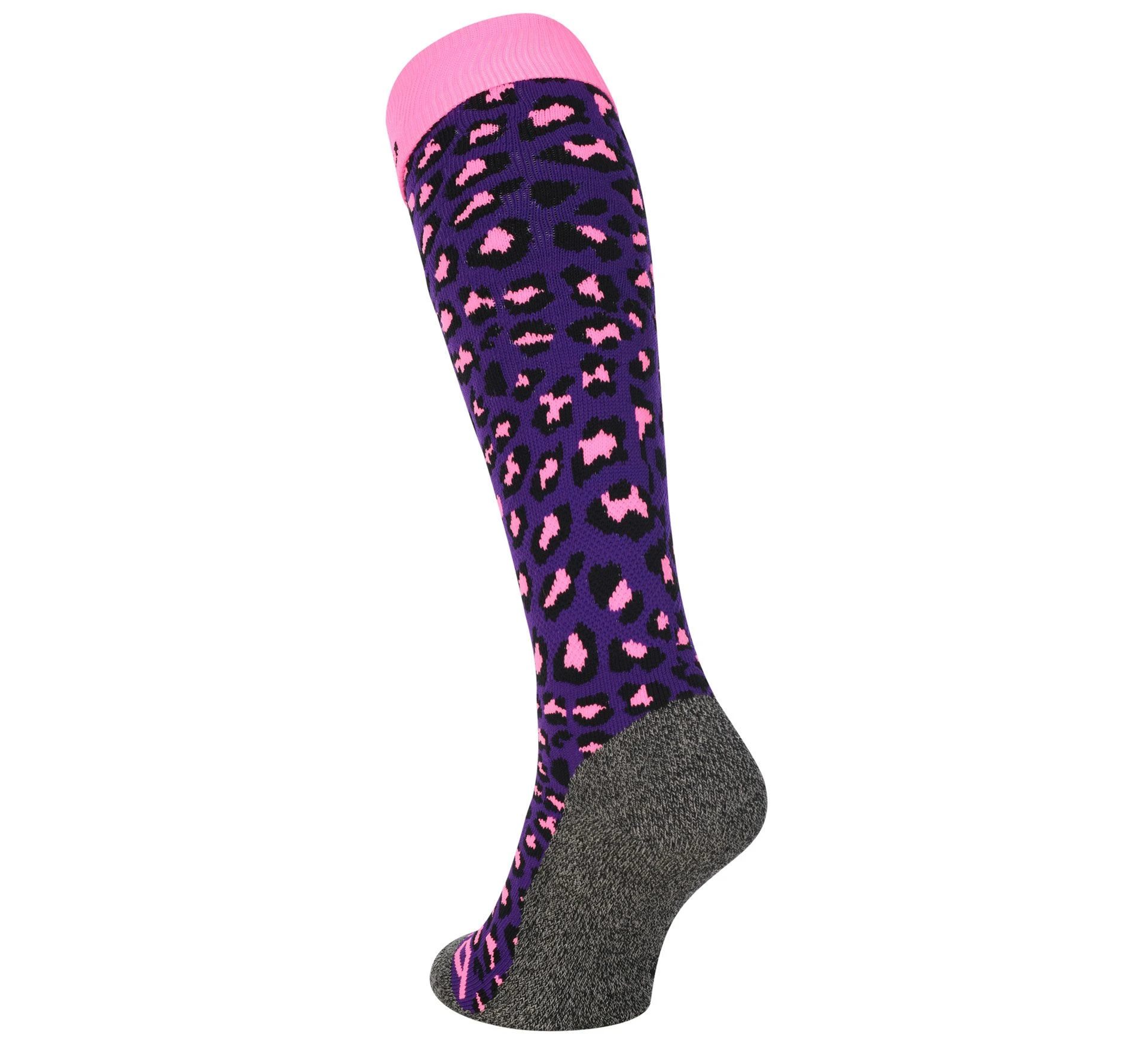 Brabo Cheetah Hockeysocken Kinder Violett - Rosa - Schwarz 4 Brabo Cheetah Hockeysocken Kinder Violett - Rosa - Schwarz – Bild 2