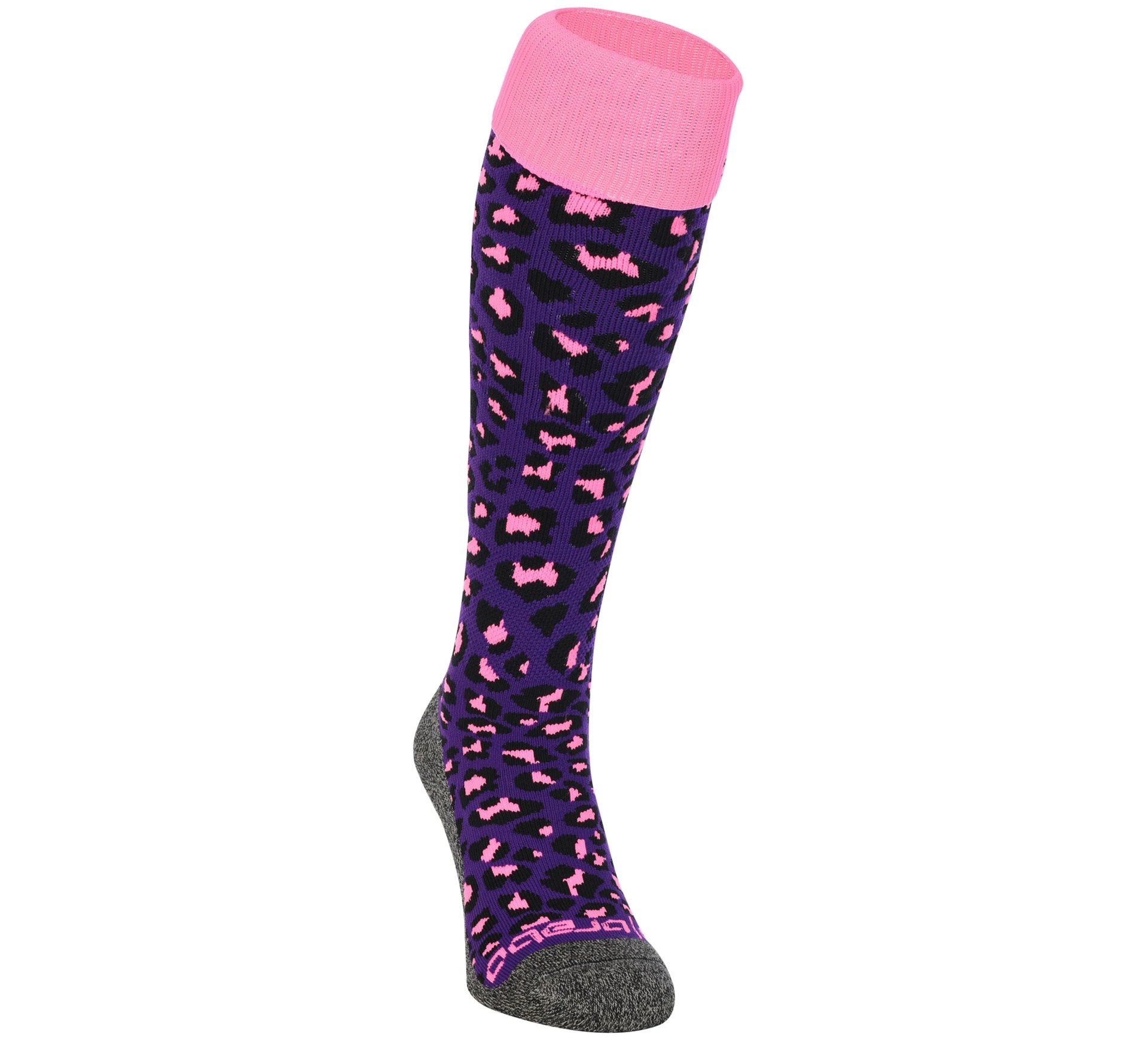 Brabo Cheetah Hockeysocken Kinder Violett - Rosa - Schwarz 3 Brabo Cheetah Hockeysocken Kinder Violett - Rosa - Schwarz