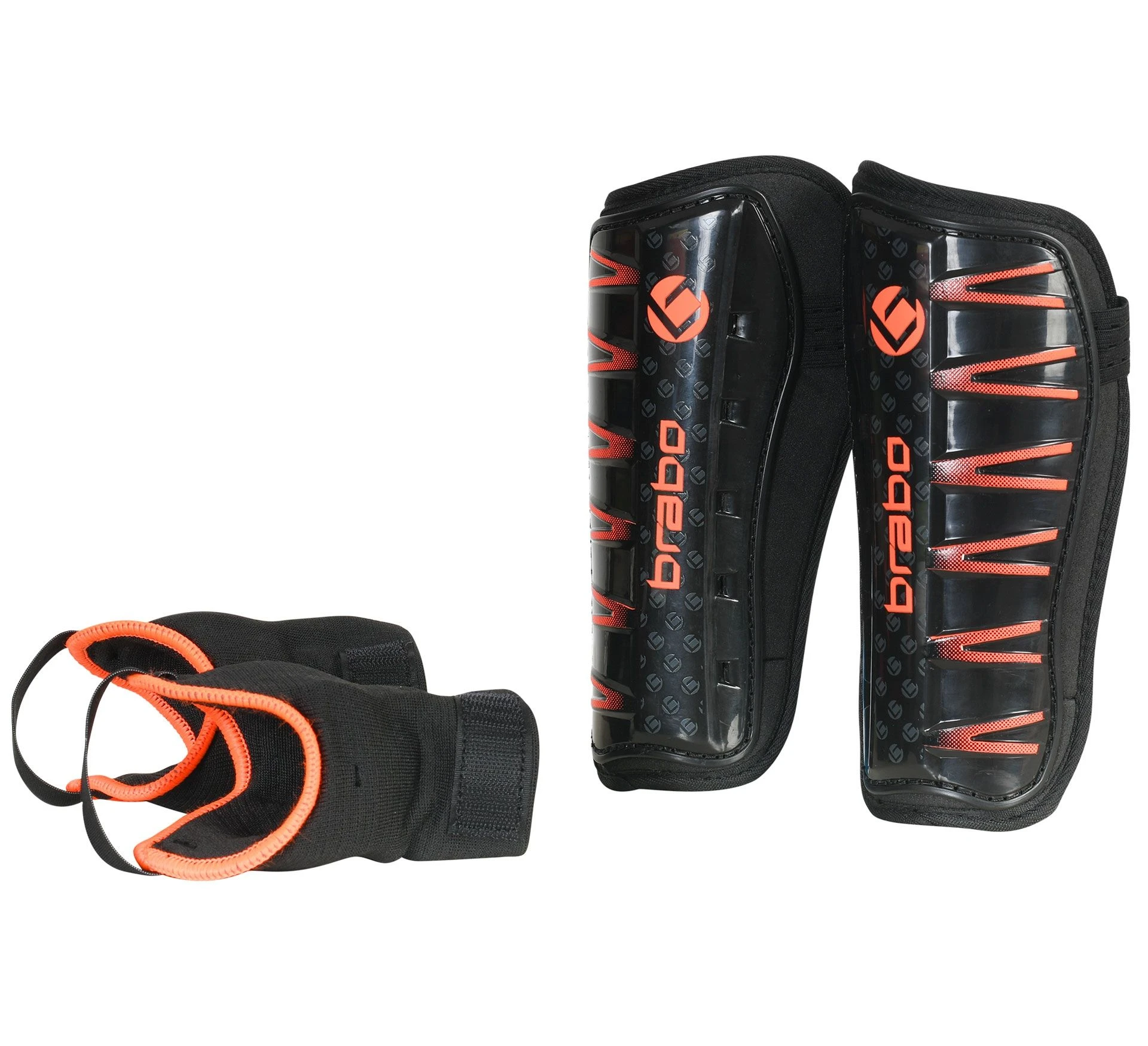 Brabo F4 Schienbeinschoner Kinder Schwarz - Orange 5 Brabo F4 Schienbeinschoner Kinder Schwarz - Orange – Bild 3