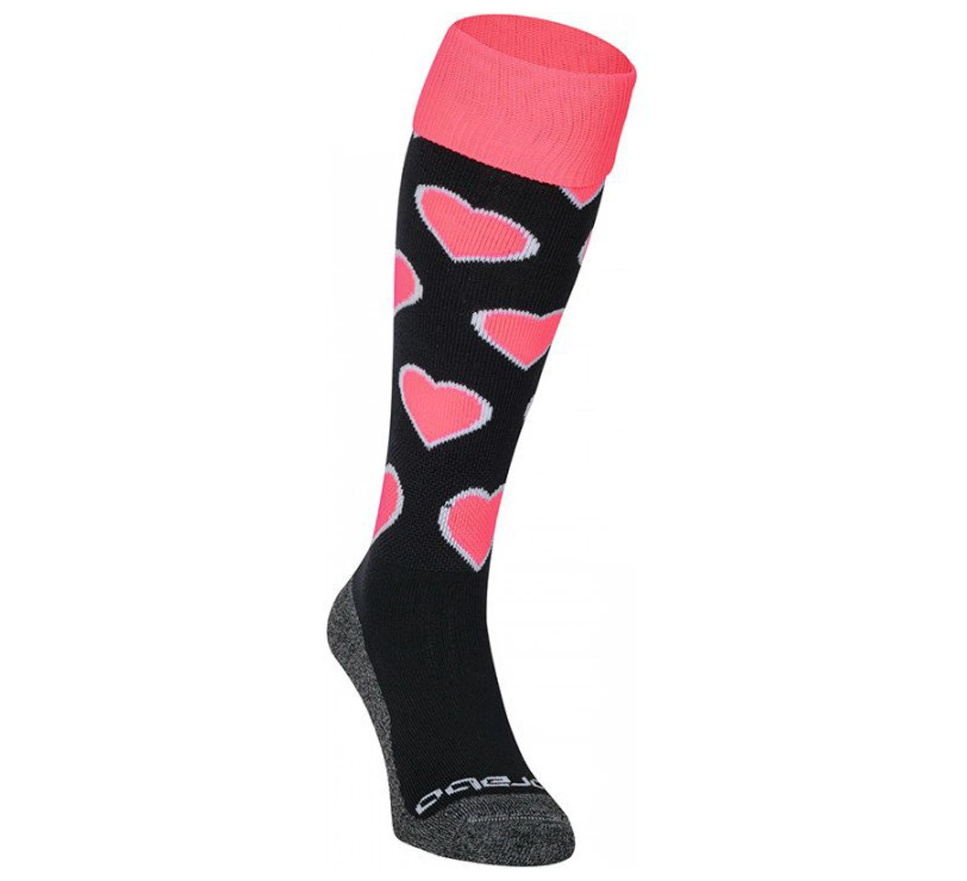 Brabo Hearts Hockeysocken Kinder Schwarz - Rosa - Grau 3 Brabo Hearts Hockeysocken Kinder Schwarz - Rosa - Grau