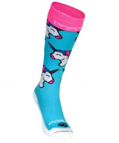 Brabo Hockeysocken Junior Hellblau - Weiß - Rosa