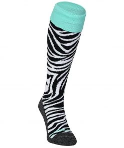 Brabo Zebra Hockeysocken Kinder Schwarz - Weiß - Mint Grün